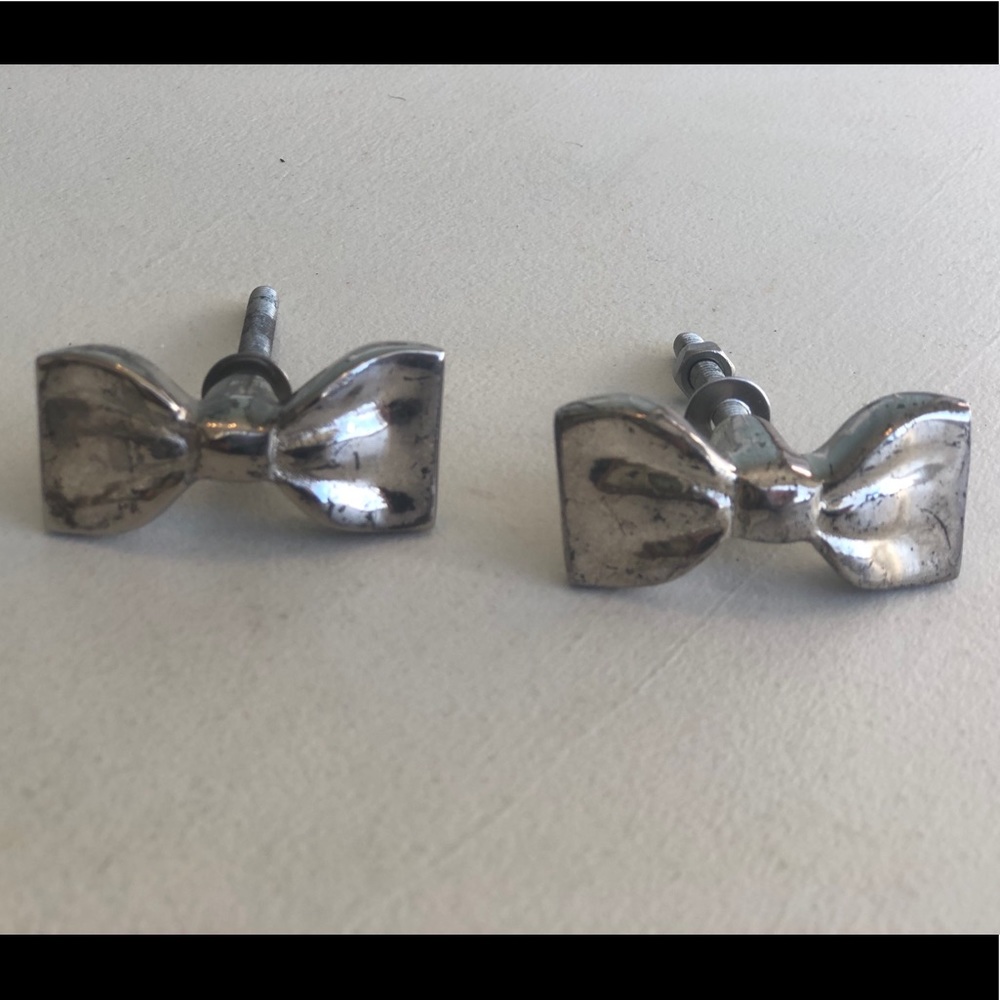 Anthropologie Silver Bow Knobs